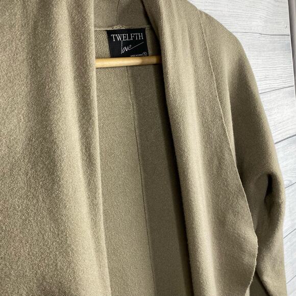 Twelve Love Womens size Small Long Line Open Cardigan Tan Beige Vanilla Girl - Picture 4 of 12